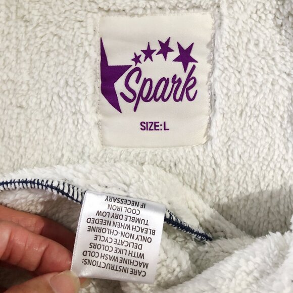 Spark Womens Size L Black Gray Polyester Fleece Hooded Jacket - Picture 7 of 8